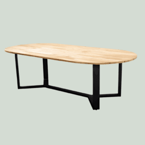 Kaihou tafel 260x122cm oval alu black teak