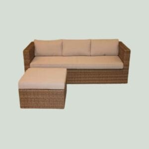 Bari Loungeset Beige Vlechtwerk