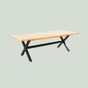 Wakai dining table 236x100x76cm. alu black/teak
