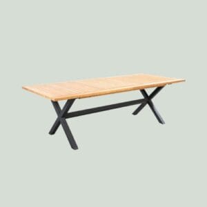 Wakai dining table 236x100x76cm. alu dark grey/teak
