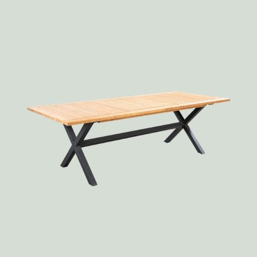 Wakai dining table 236x100x76cm. alu dark grey/teak