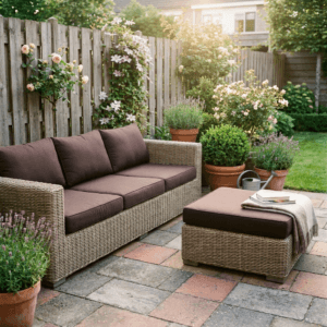 bari loungeset in tuin zijaanzicht