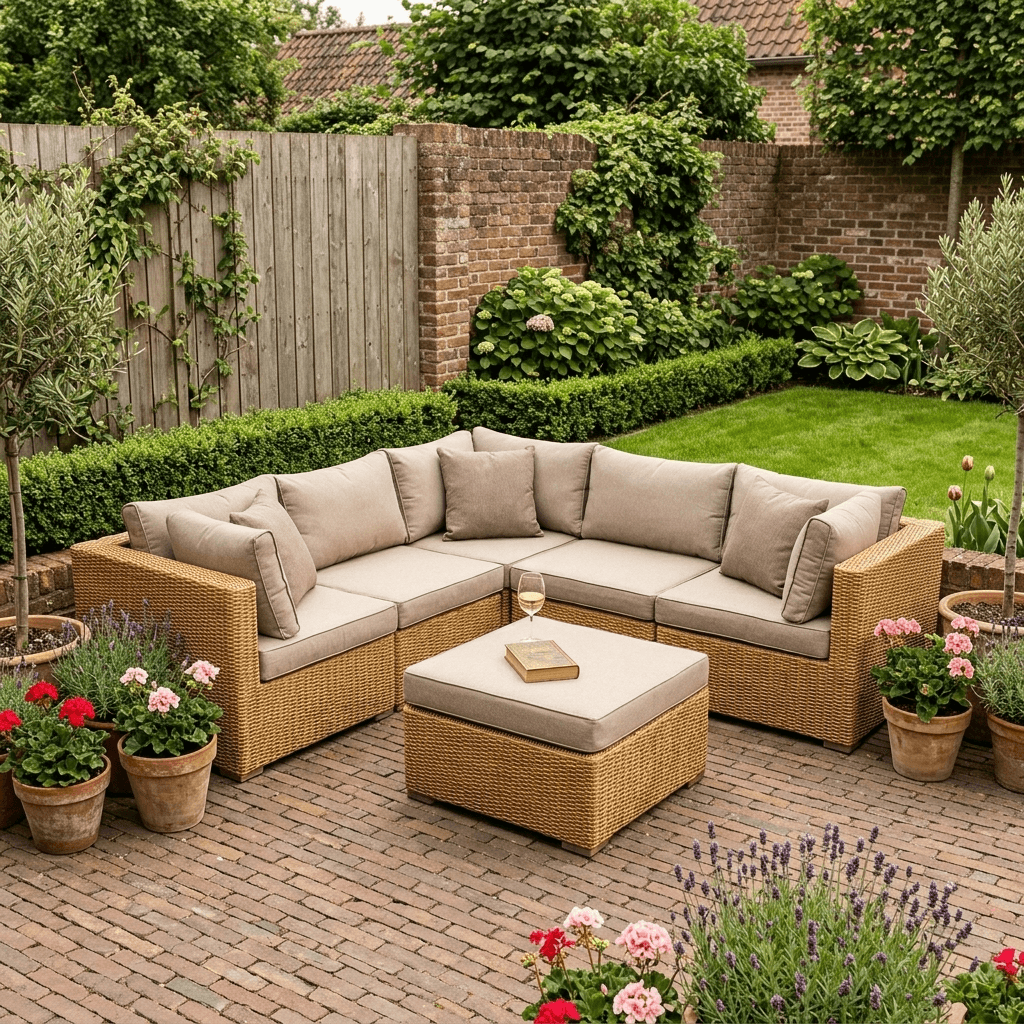 gibson loungeset beige in tuin