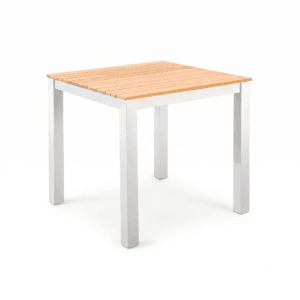 YOI Arashi tuintafel aluminium - 76x76cm - white/teak