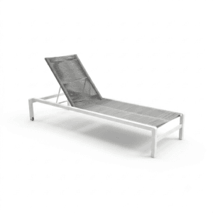 YOI Ishi lounger aluminium stackable - white/rope light grey