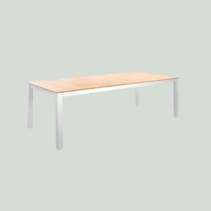 YOI Arashi tuintafel aluminium - 220x100cm - white/teak