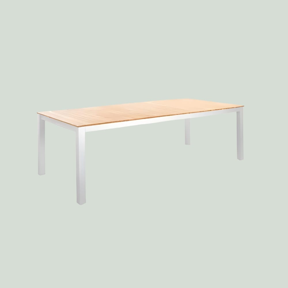 YOI Arashi tuintafel aluminium - 220x100cm - white/teak