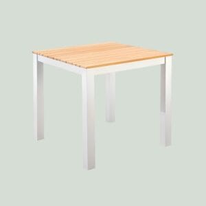 YOI Arashi tuintafel aluminium - 76x76cm - white/teak