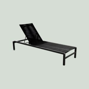 YOI Ishi lounger aluminium stackable - black/rope black