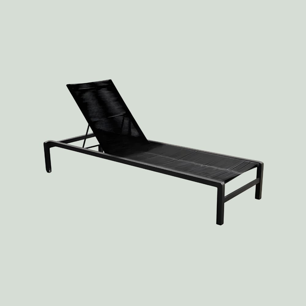 YOI Ishi lounger aluminium stackable - black/rope black