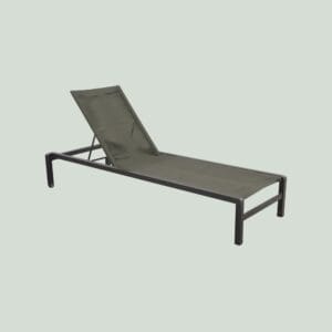 YOI Ishi lounger aluminium stackable - dark grey/rope green