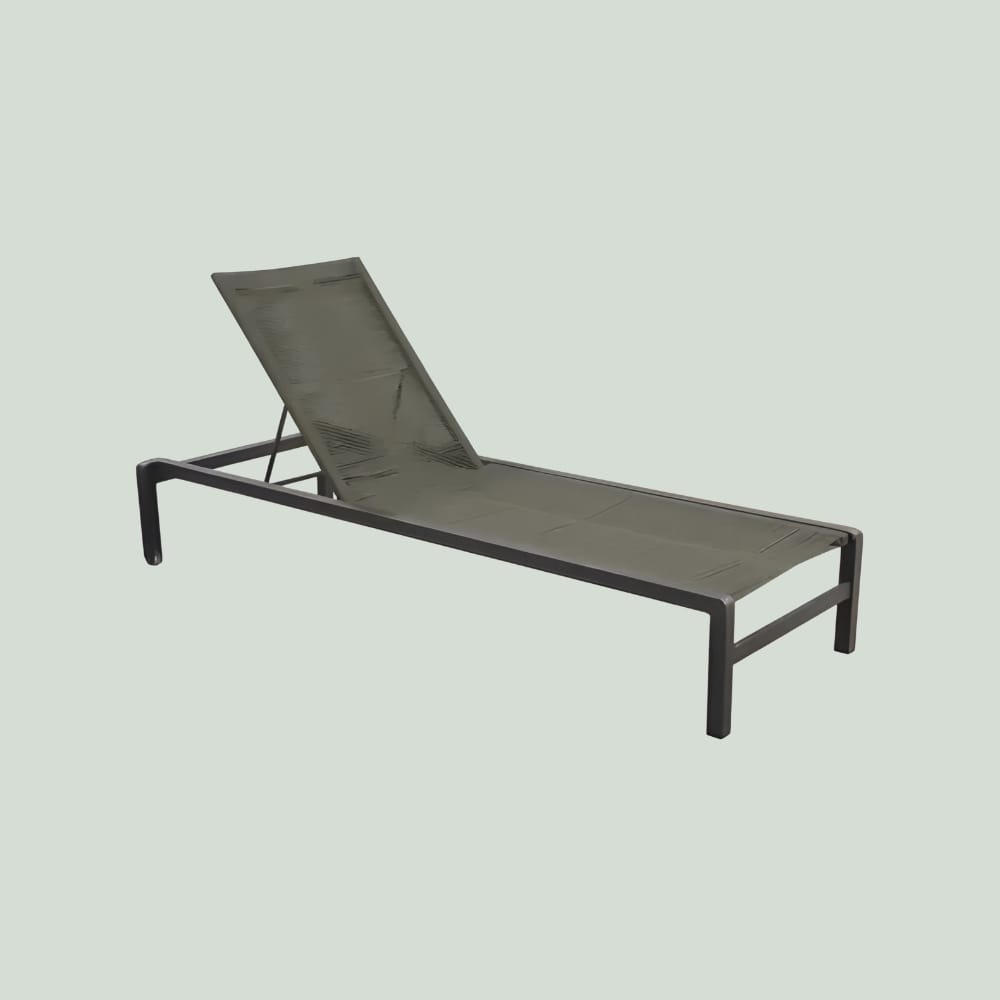 YOI Ishi lounger aluminium stackable - dark grey/rope green