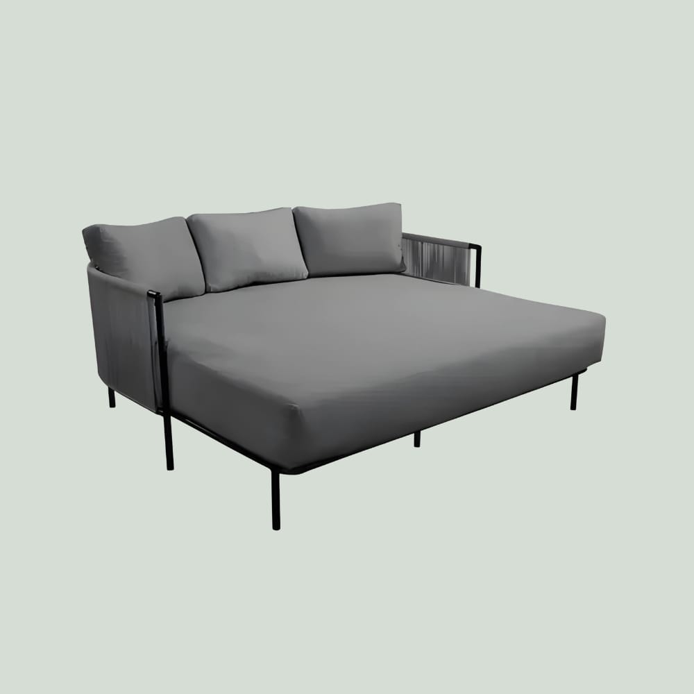 YOI Umi daybed aluminium - black/rope grey