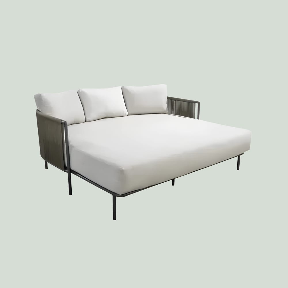 YOI Umi daybed aluminium - dark grey/rope green